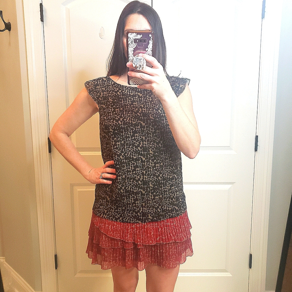 Printed Chiffon Shift Dress